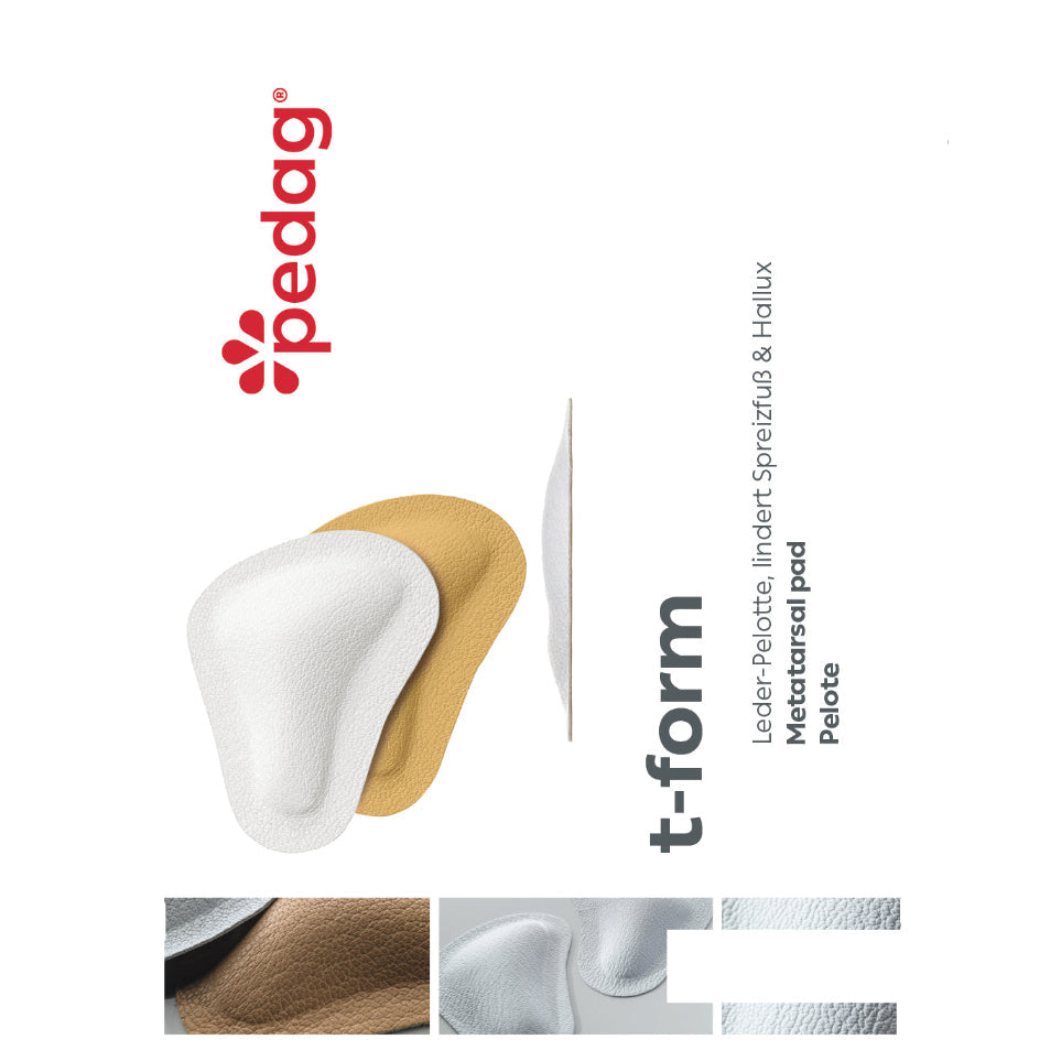 Self-adhesive leather forefoot pads for a collapsed transverse arch