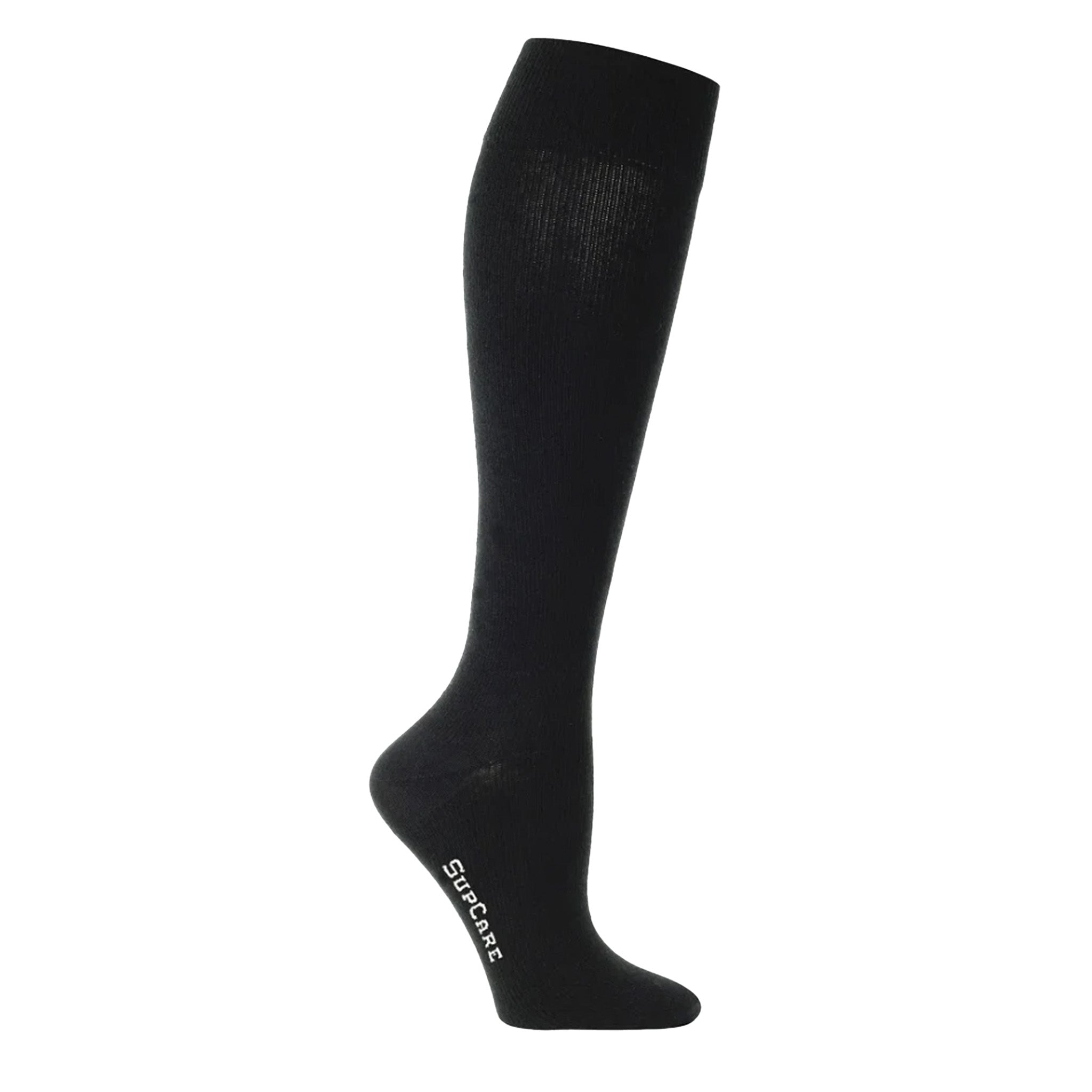 Support socks cotton black for swollen and tired legs 5-pack