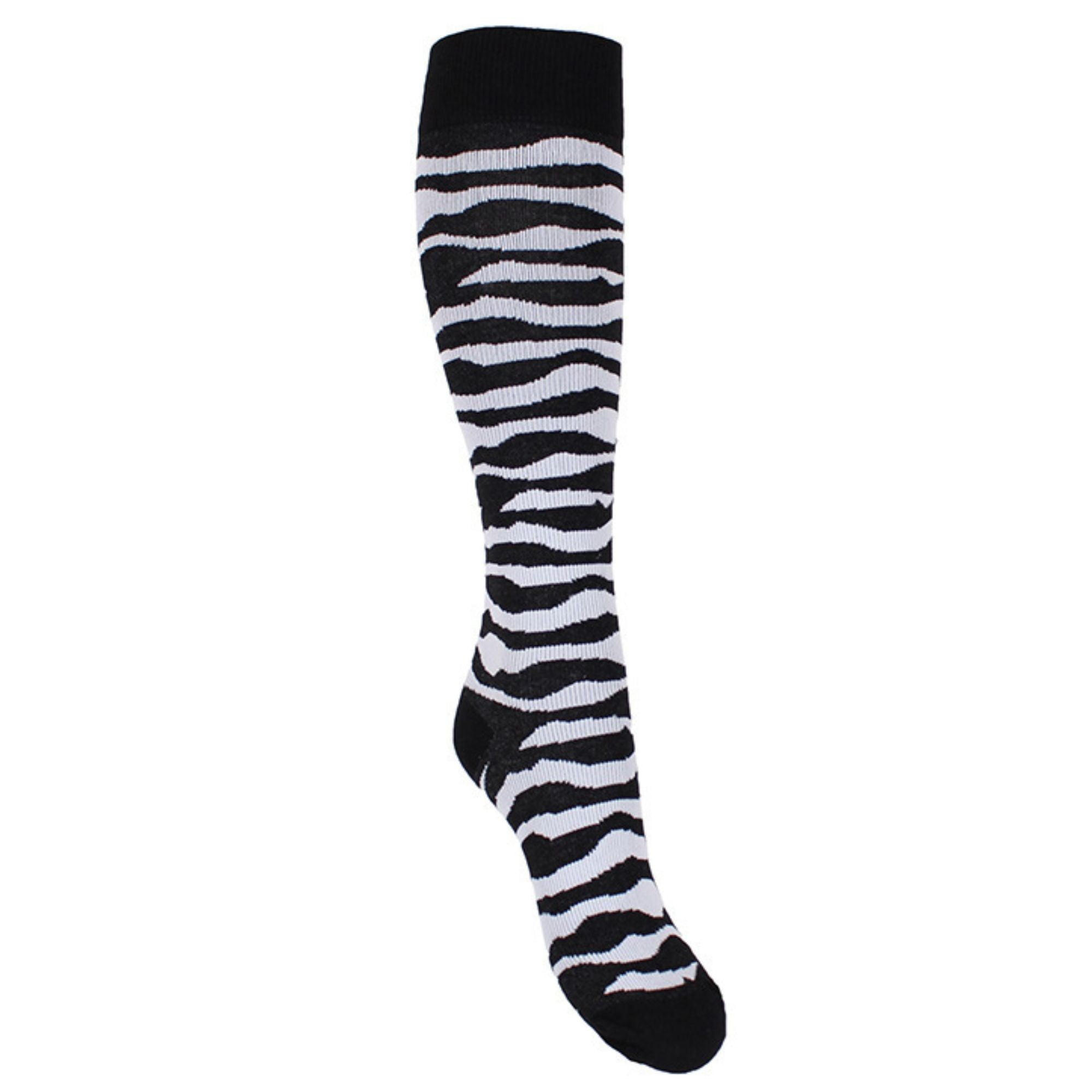 Support socks zebra pattern for swollen and tired legs