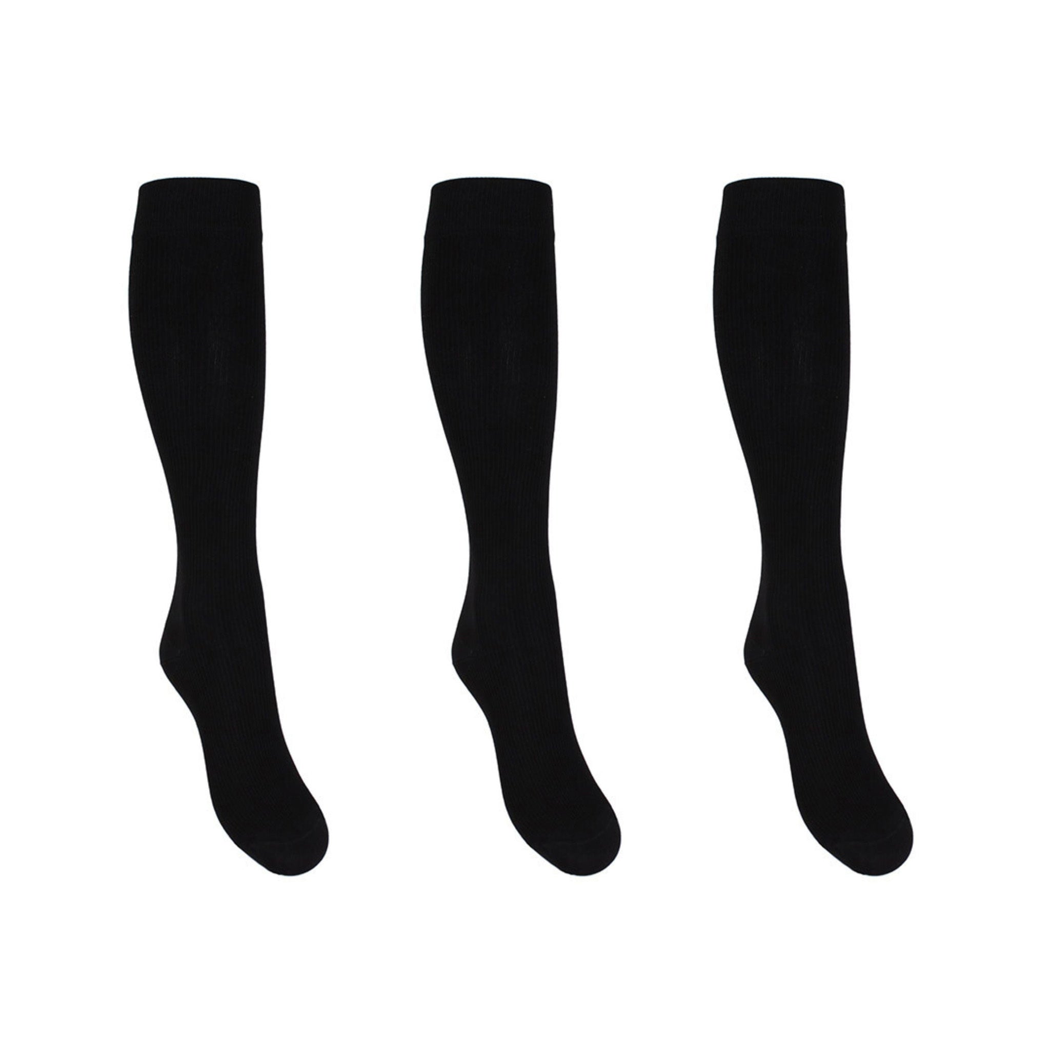 Support stockings bamboo black 15-21 mmHg for tired and swollen legs 3-pack