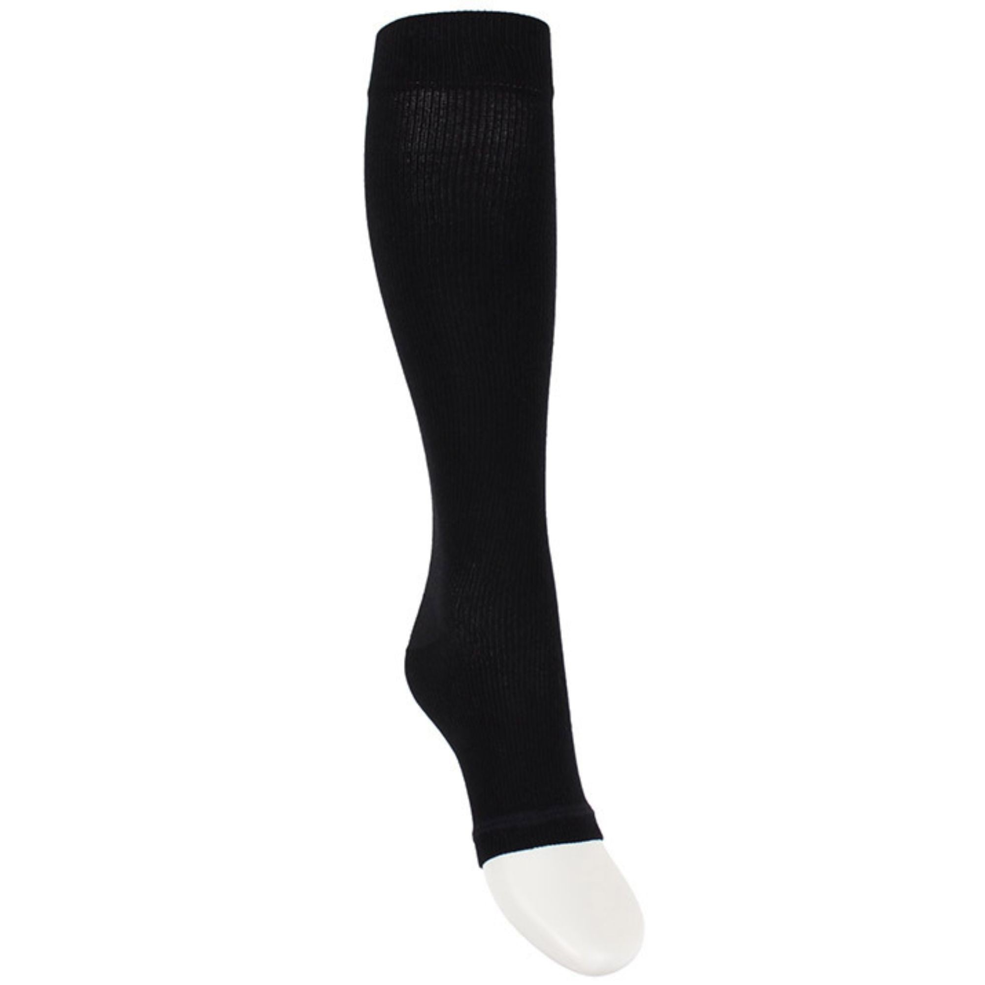 Compression socks with open toe black for swollen and tired legs 5-pack
