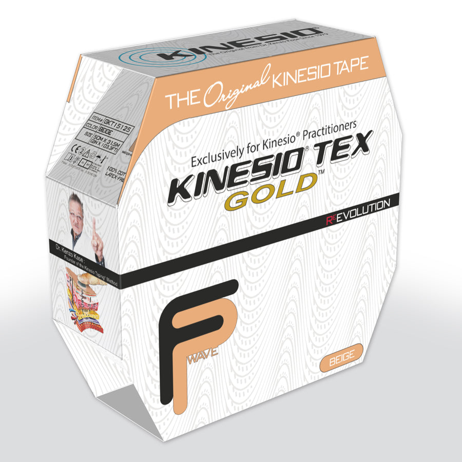 Kinesio tape Kinesio Tex Gold FP 31.5 meters beige for sports injuries and muscle support