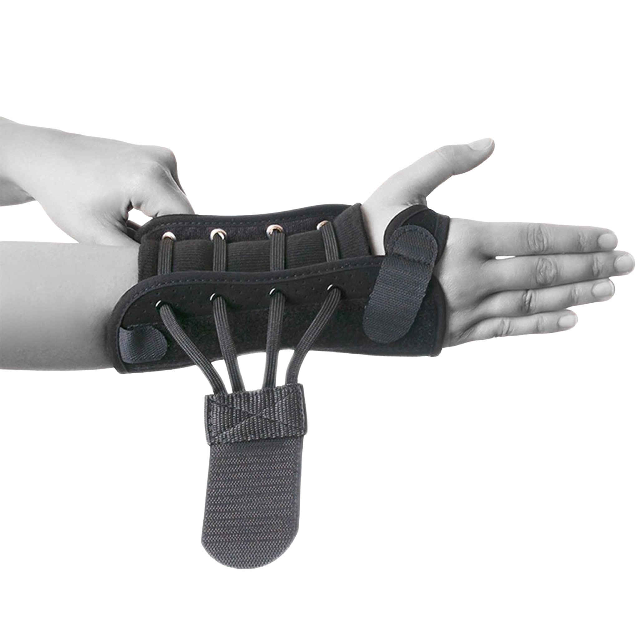 Wrist support Dynamics with splints and lacing for adjustable wrist support
