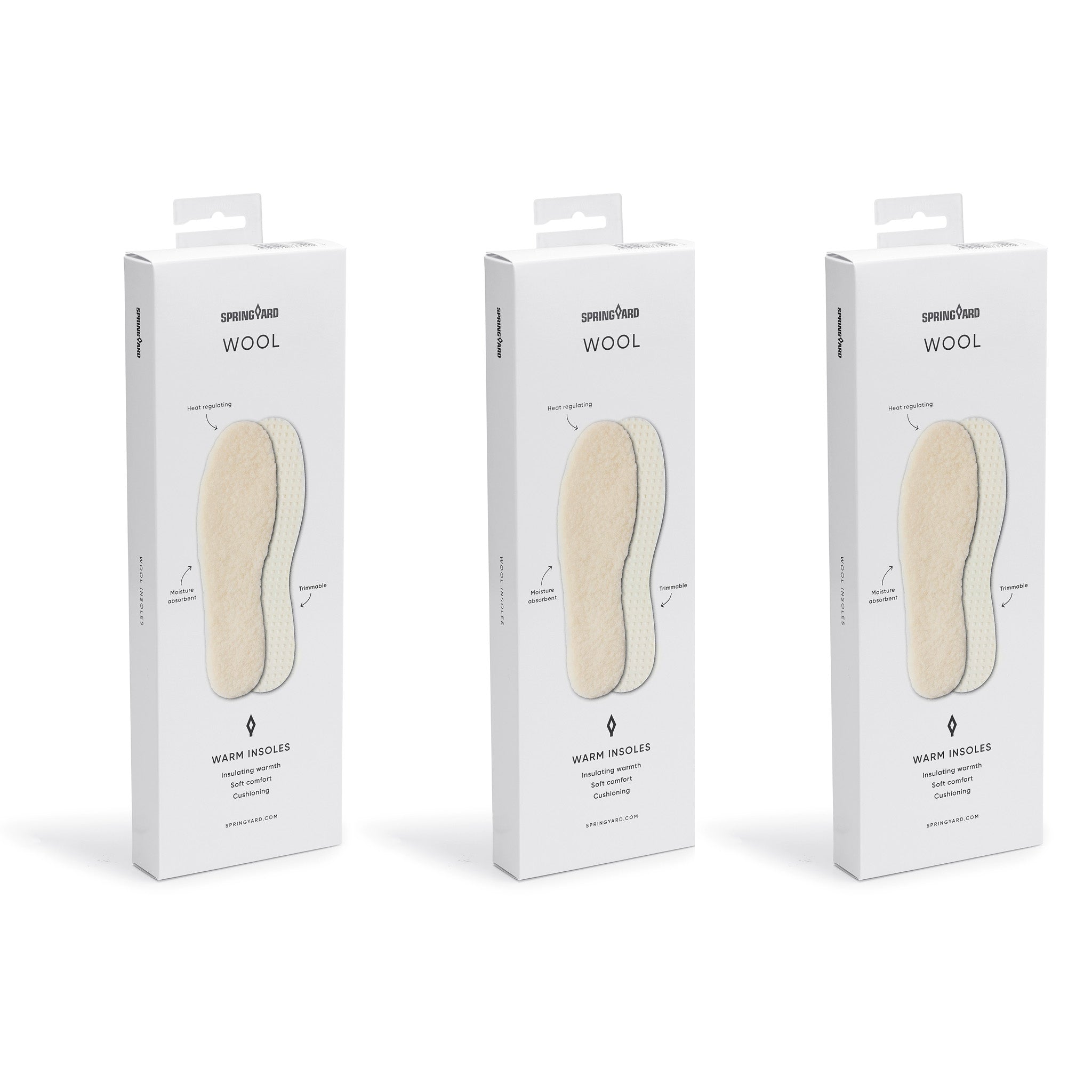 Heat-regulating wool insoles 3-pack