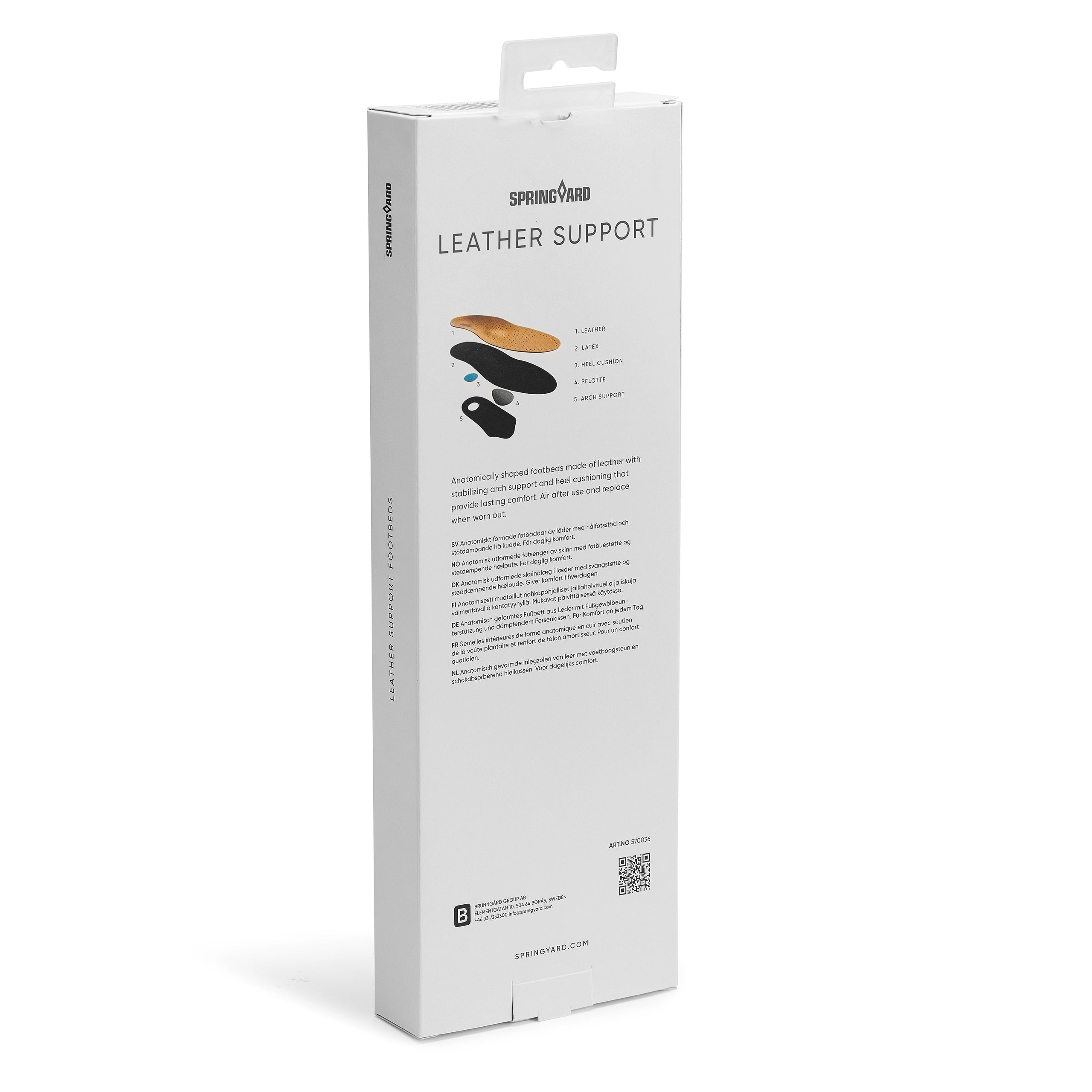 Leather insole with arch and forefoot support 3-pack