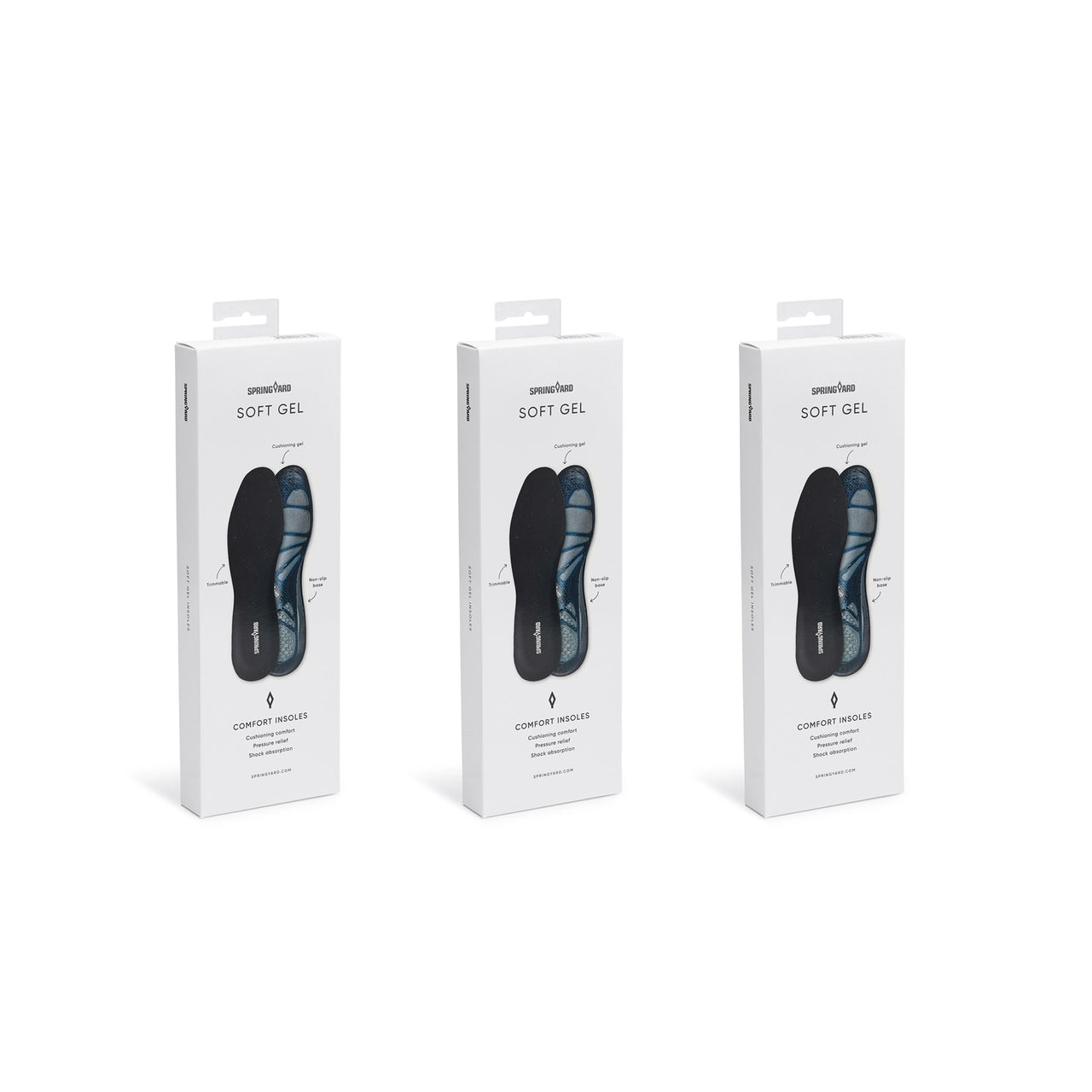 Soft Gel insole for shock-absorbing comfort 3-pack