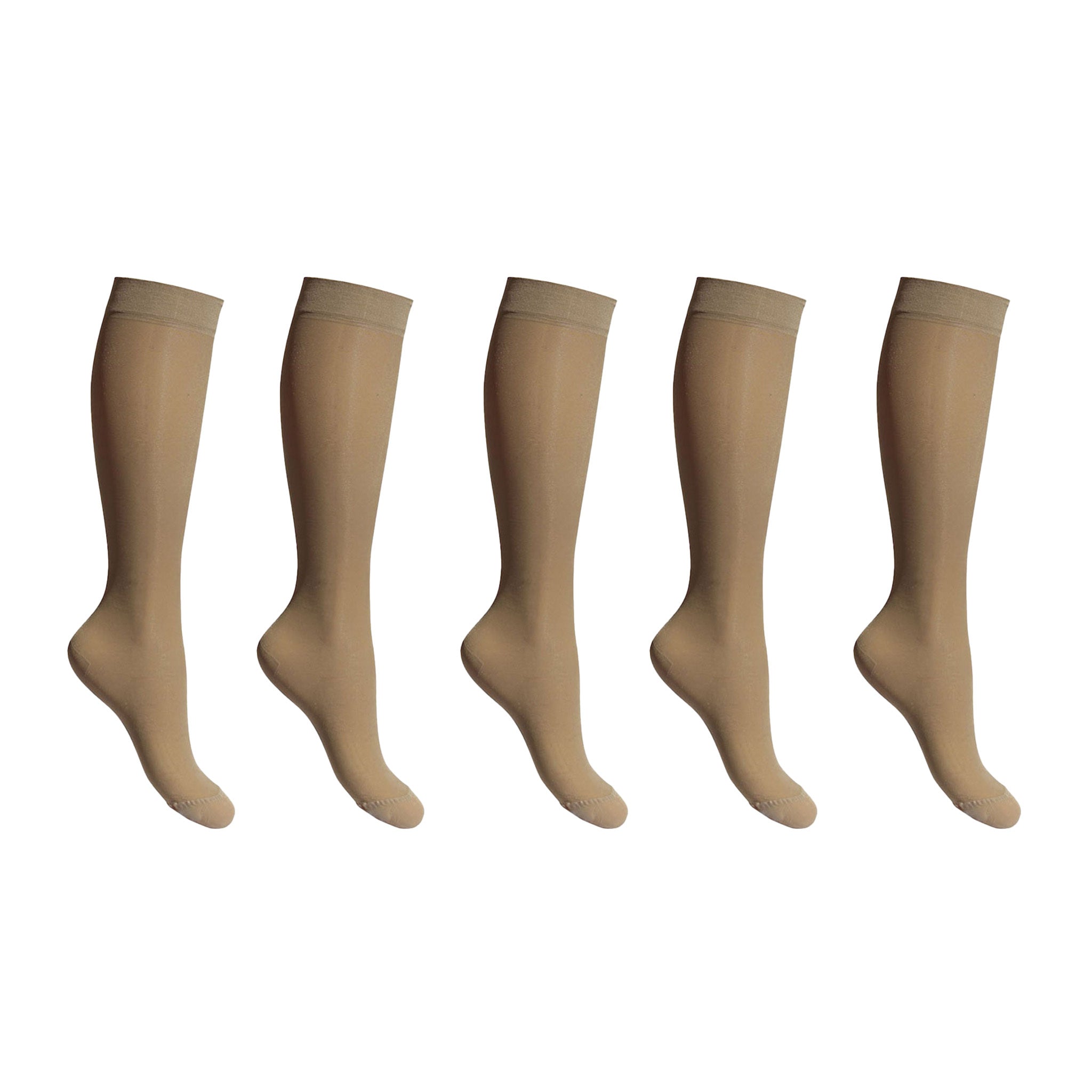 Support socks extra thin beige for swollen and tired legs 5-pack
