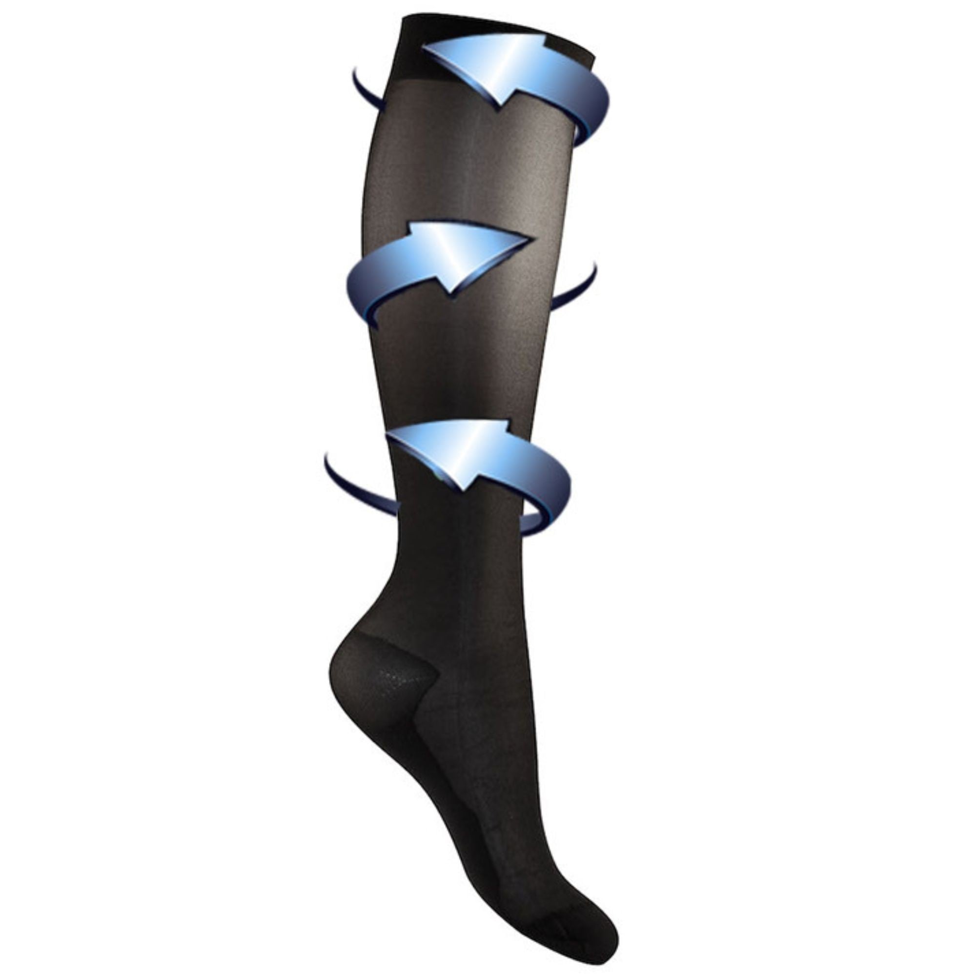 Support stockings extra thin black for swollen and tired legs 3-pack