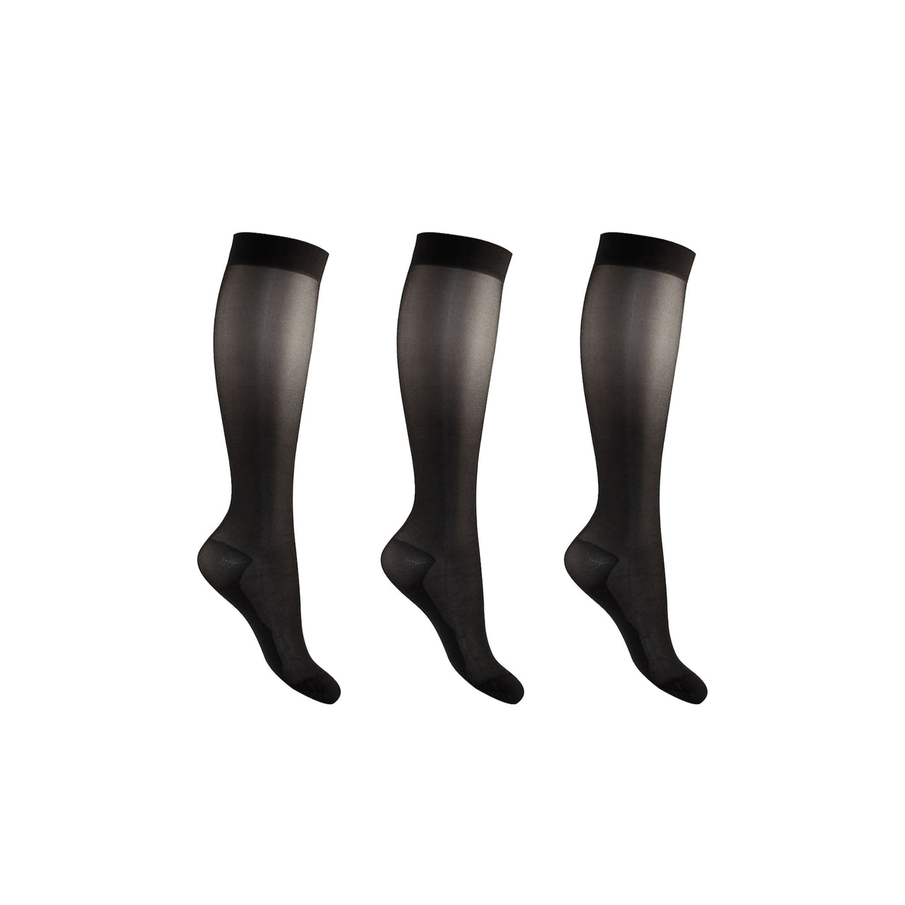 Support stockings extra thin black for swollen and tired legs 3–pack
