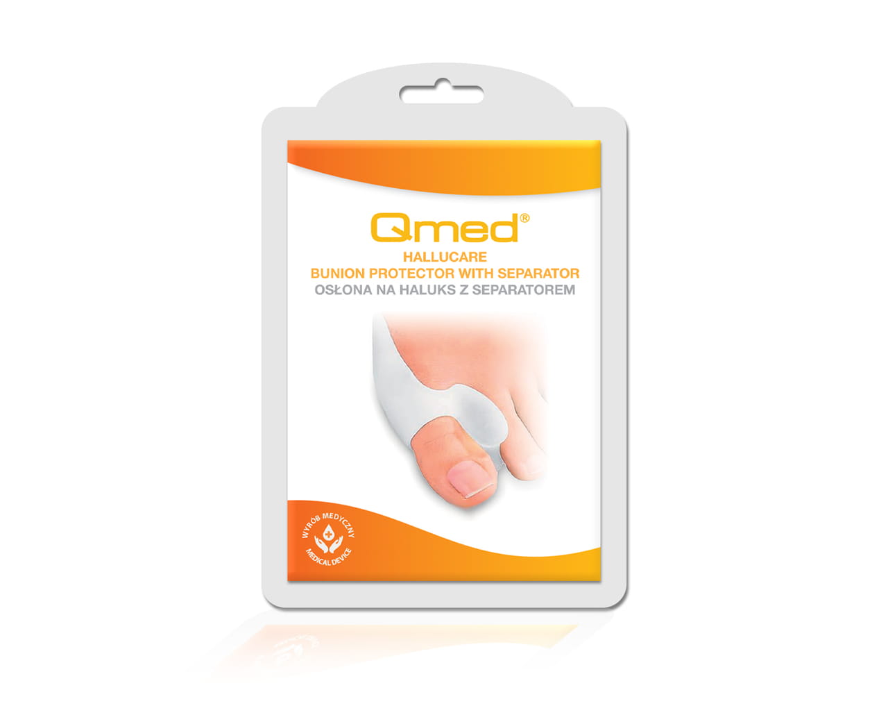 Silicone protector with toe spreader for hallux valgus