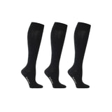 Support socks cotton black for swollen and tired legs 3-pack