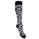 Support socks zebra pattern for swollen and tired legs