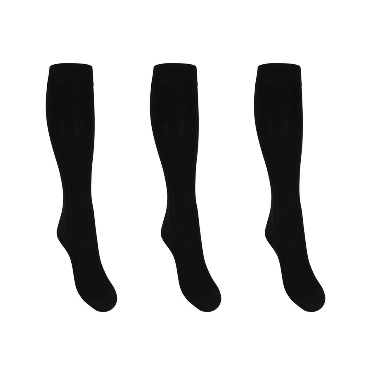Support stockings bamboo black 15–21 mmHg for tired and swollen legs 3–pack