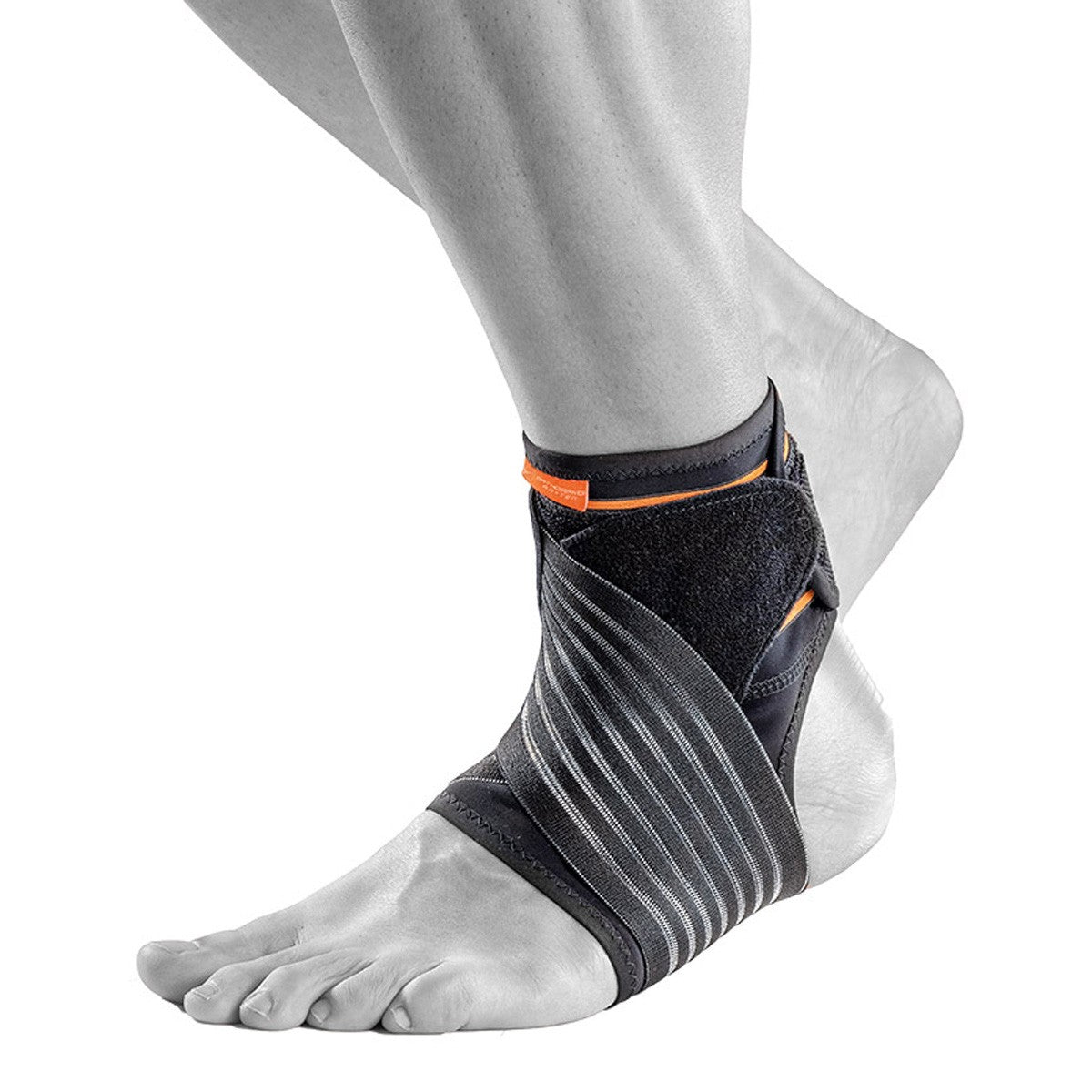 Ankle support with elastic figure-of-eight bands for unstable ankles