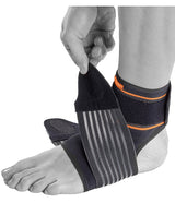 Ankle support with elastic figure-of-eight bands for unstable ankles