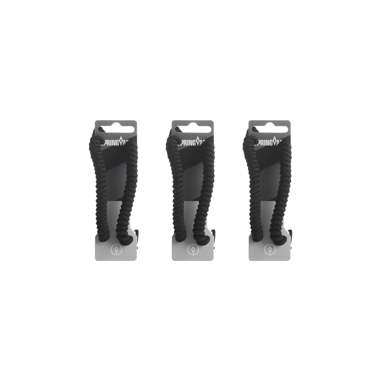 Elastic spiral shoelace black 3-pack