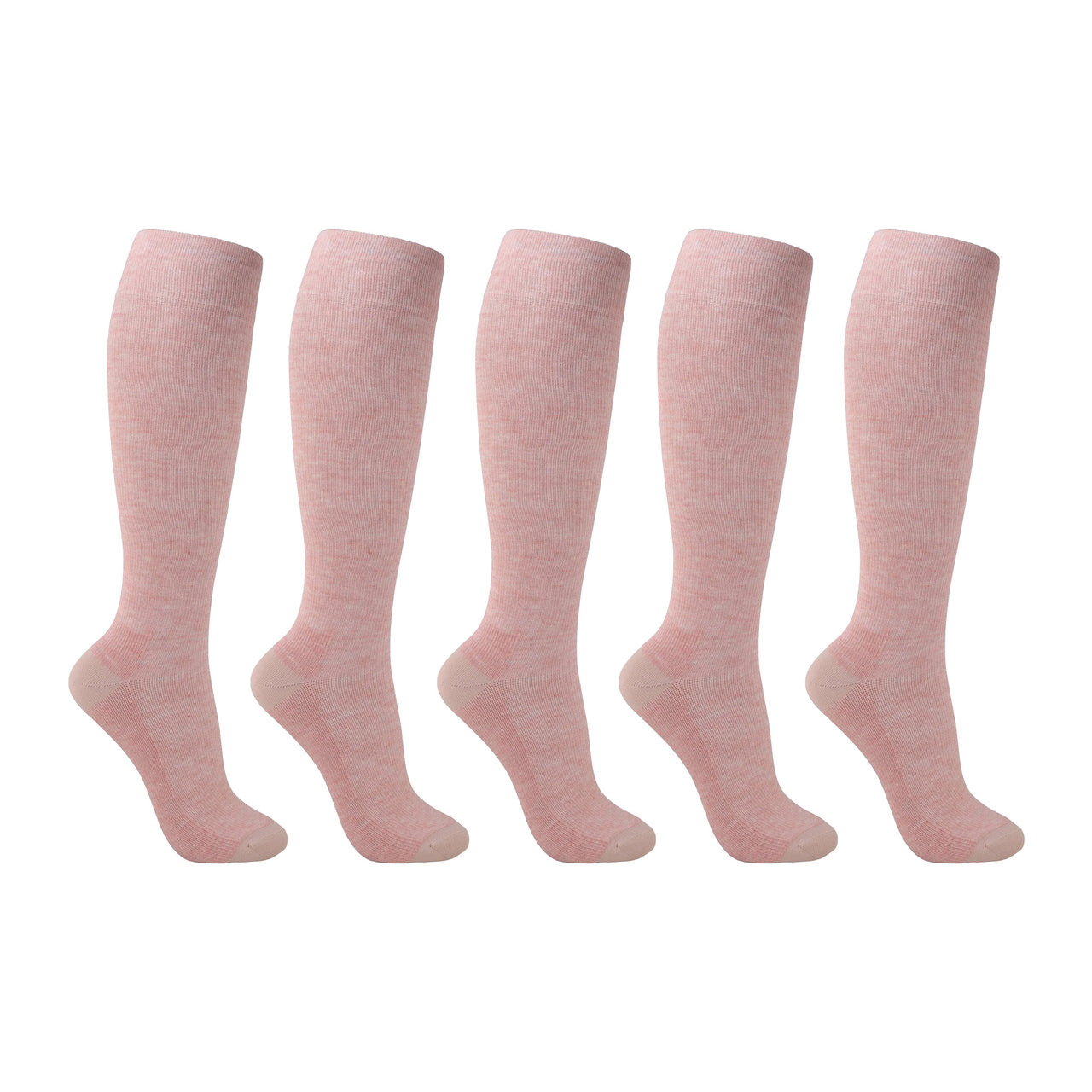 Pink support socks for tired and swollen legs 5-pack