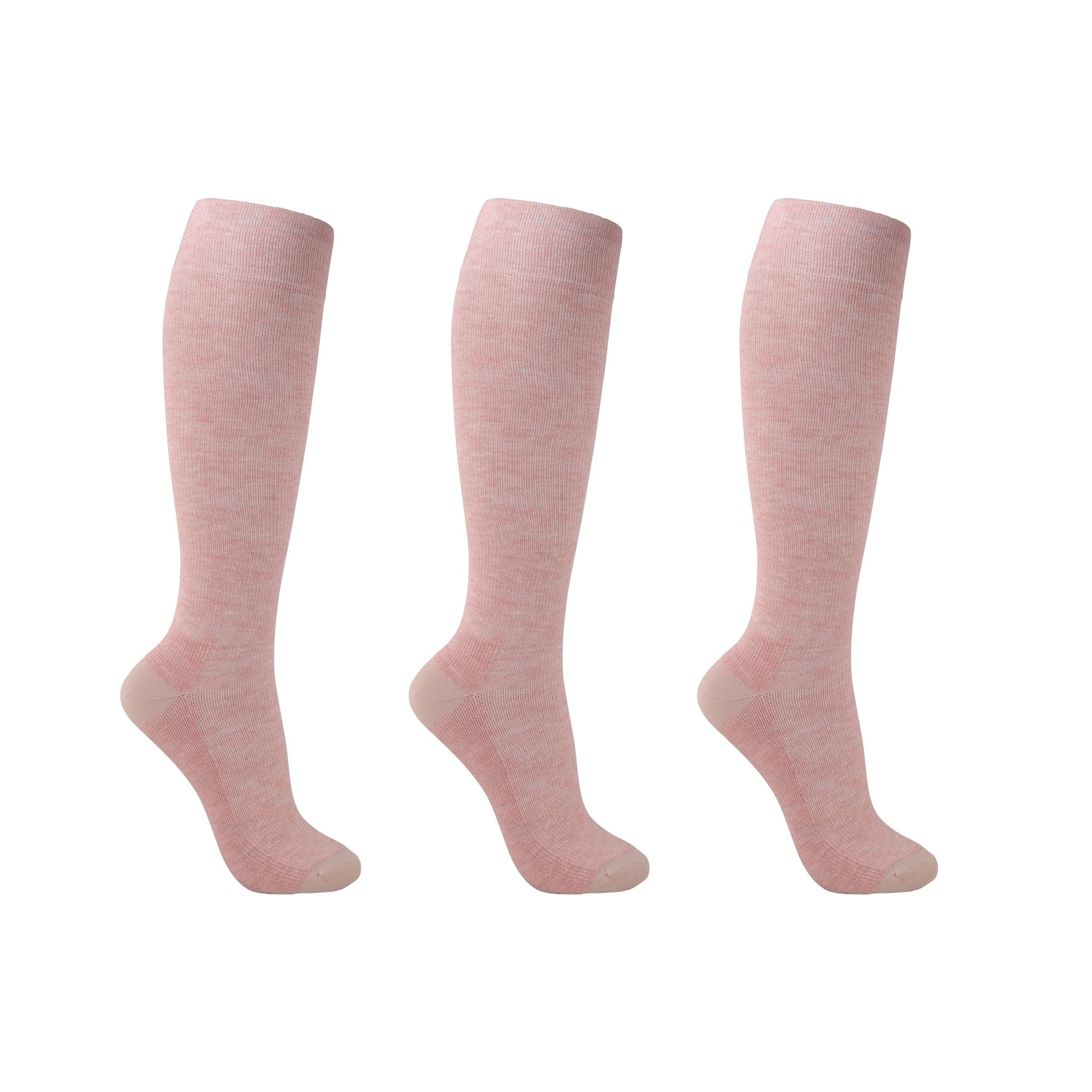 Pink support socks for tired and swollen legs 3-pack