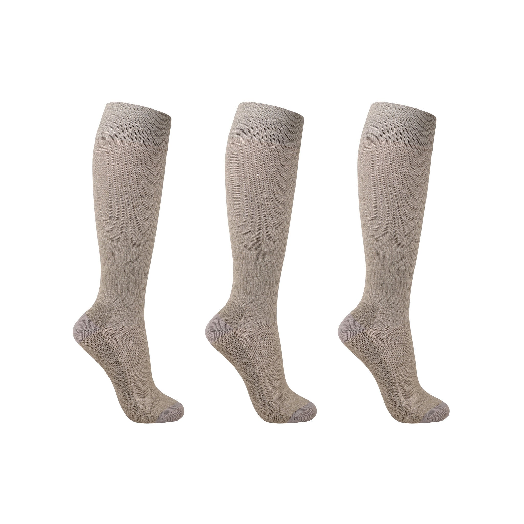 Support socks, natural, for tired and swollen legs, 3-pack