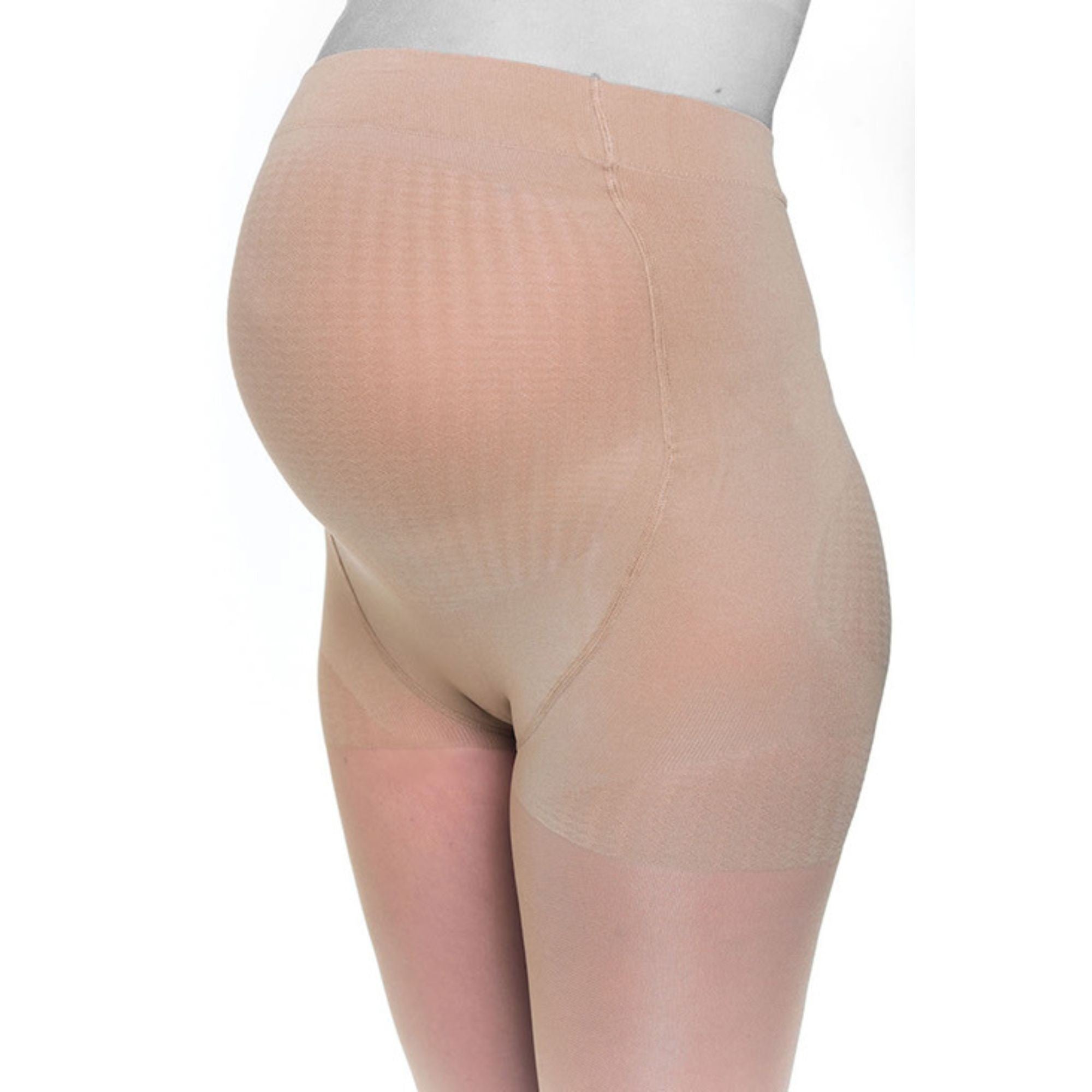 Beige maternity support tights for reduced swelling and firmer legs