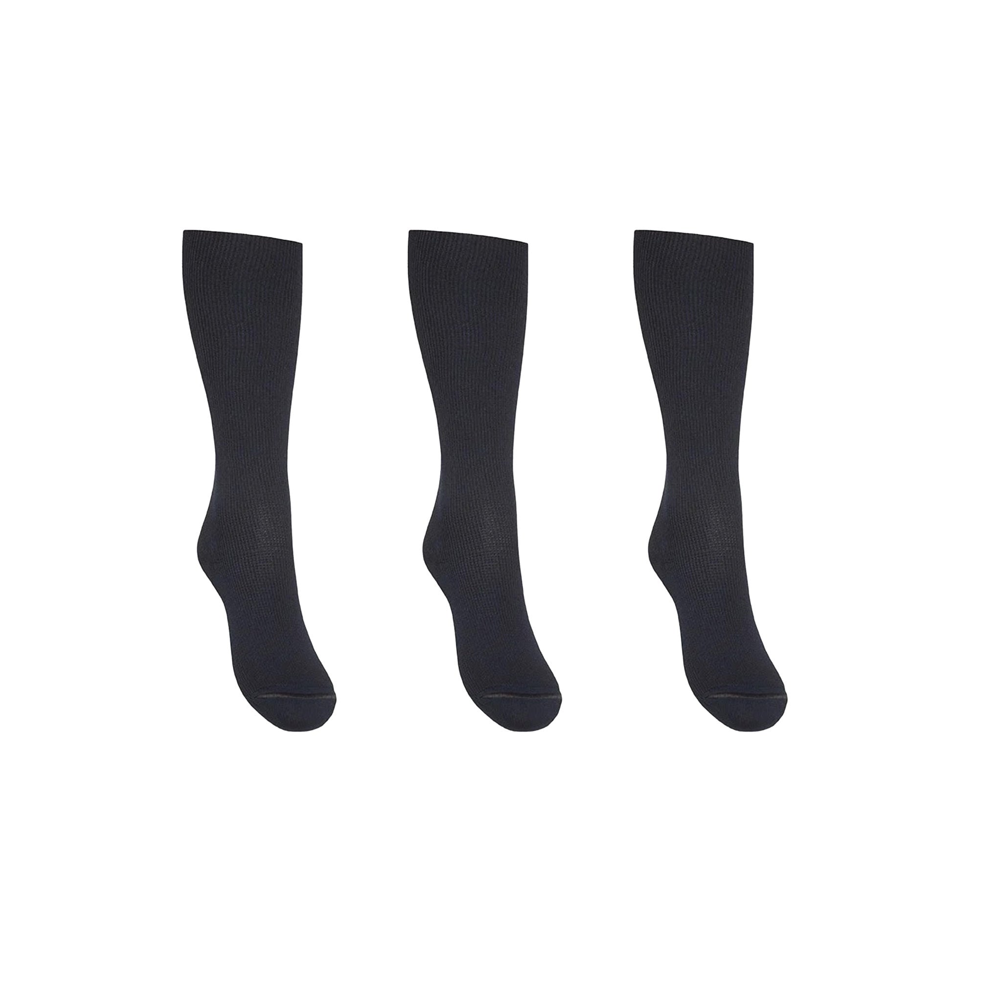 Support stockings extra wide leg width black 3-pack