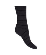 Support socks with grey and black stripes for swollen and tired legs