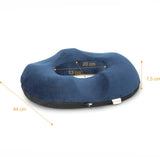 Siddpude med hul i memory foam til aflastning af haleben og tryk