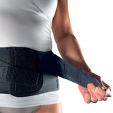 Back brace in a smooth low model for the lumbar spine