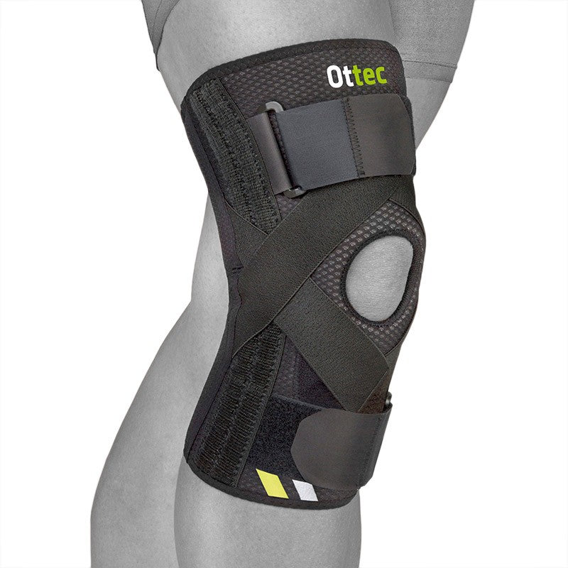 Ottec knee protector for support in case of unstable kneecap and overextension of the knee