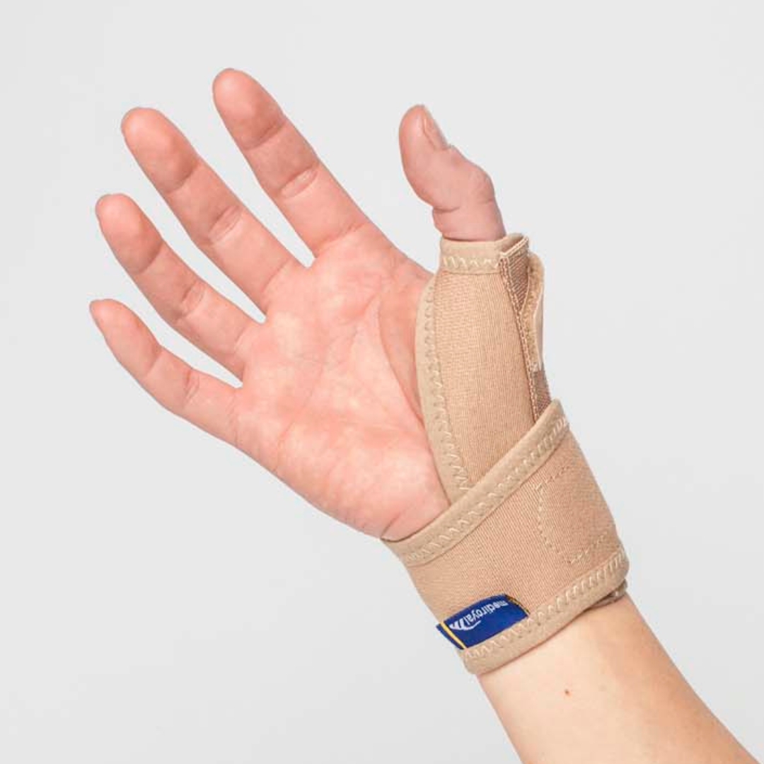 Tommelfingerstøtte med skinne kort model