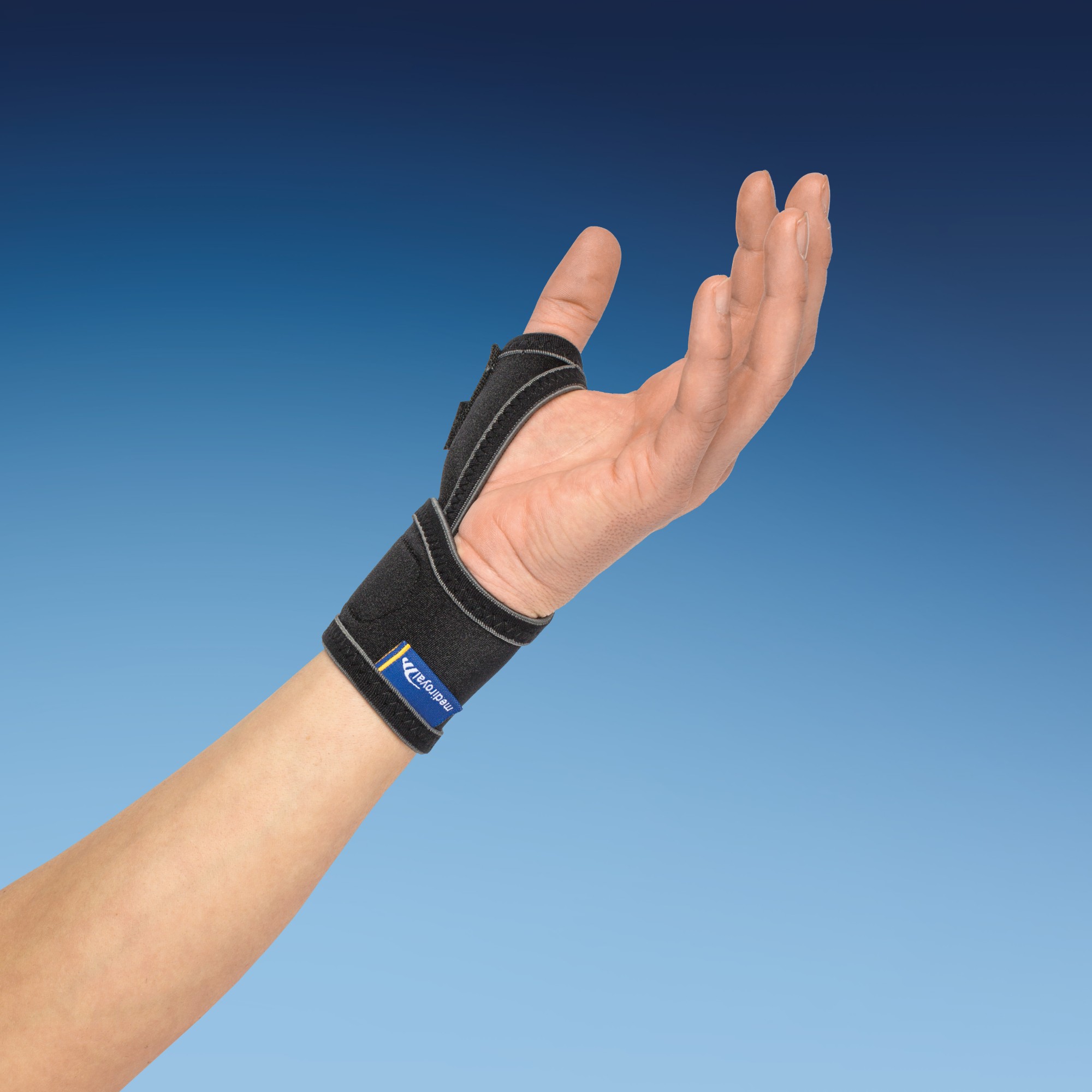 Hurtigtørrende tommelfingerstøtte, kort model – sort